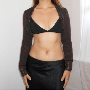 Y2k knit bolero crochet shrug